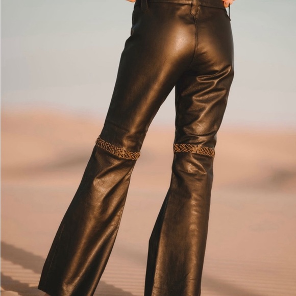 NWOT Y2K vintage leather lace up pants. Tommy Hilfiger. - Picture 2 of 13